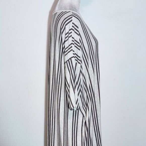 LuLaRoe Gray and Brown Stripe Tunic Size 2XL Lularoe Oversized Tunic - Picture 5 of 7